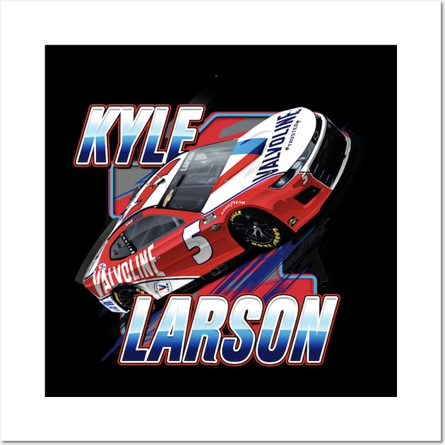 Kyle Larson #5 Valvoline Wall Art by art.Hamdan